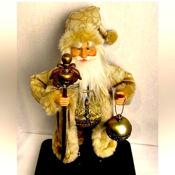 Kurt Adler X-Lg Christmas Santa w/Scepter Ornament Gold Holiday Décor Very Tall - Picture 2 of 9